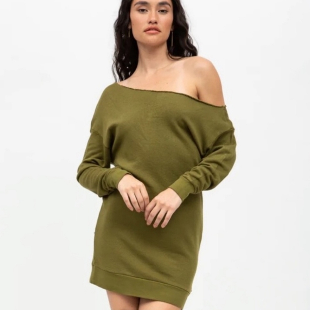 n:Philanthropy Lucia Women's Olive Green Sweatshirt dress Sz Small